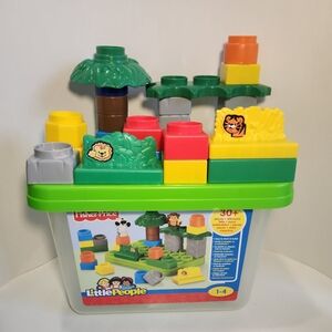 Fisher Price Little People Build N Fun Jungle Blocks Set Incomplete 26pc